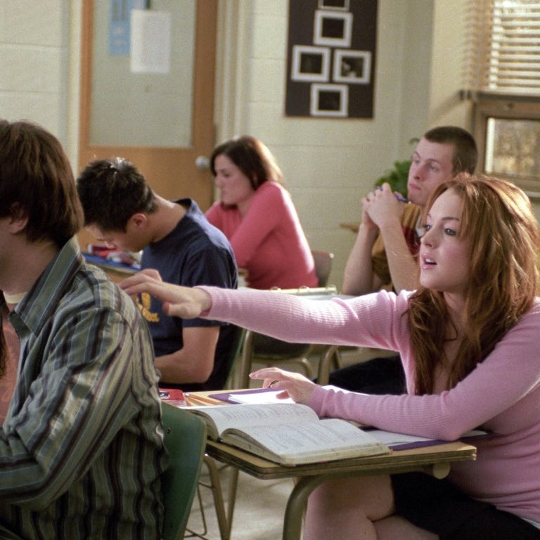 Cady, Regina, and Aaron     • Movie:  Mean Girls (2004) Although the focus is on the mean girls, "Mean Girls" also features a love triangle. New girl Cady and Queen Bee Regina fight for Aaron. At one point, Cady breaks up Aaron and Regina when she tells Aaron Regina is cheating on him. But in the end, everyone makes up, including the former frenemies, and Cady and Aaron get together.     ALSO READ: The Greatest Love Stories   in Movie History