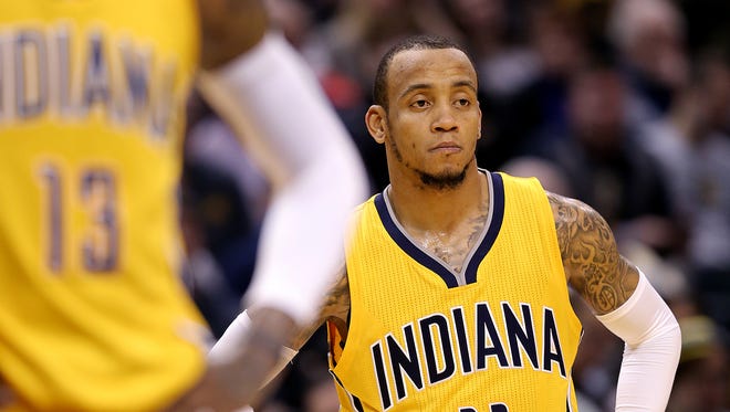 A dejected Indiana Pacers guard Monta Ellis (11) late in the second half of their game Wednesday, Feb 10, 2016, evening at Bankers Life Fieldhouse. The Charlotte Hornets defeated the Indiana Pacers 117-95.