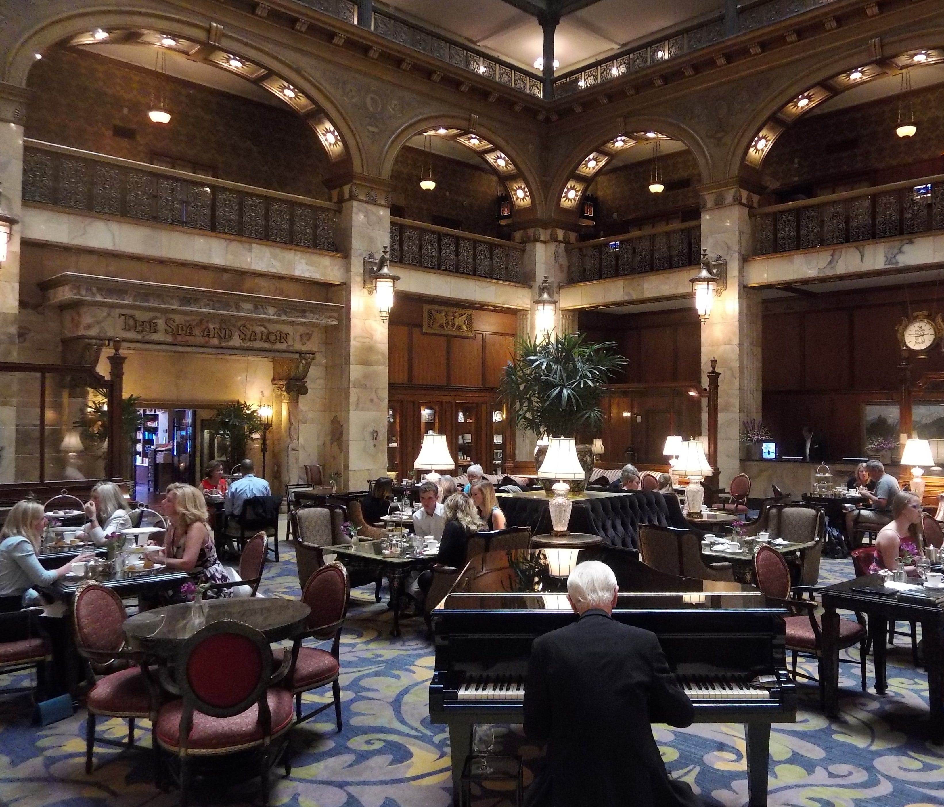 Afternoon tea, complete with live music, is offered in the hotel's atrium daily from noon to 4 p.m.