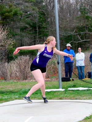 Trisha Pierson of East Hanover competes for Stonehill College
