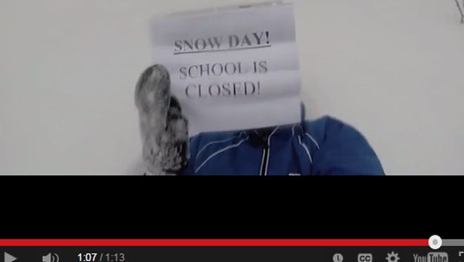 Webster Central School District Superintendent Carmen Gumina has fun with his snow day announcement.