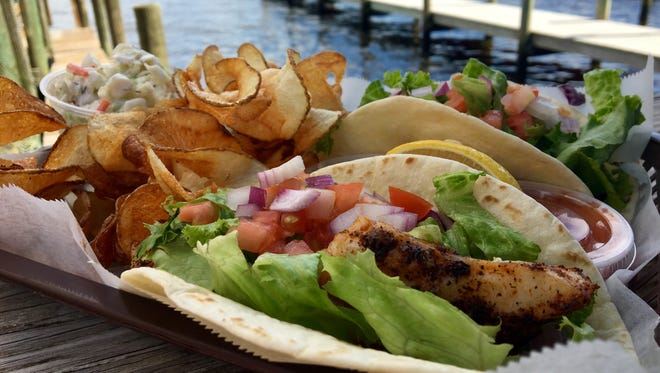 Blackened grouper tacos are a Hot Dish at Bert's Bar & Grill on Matlacha.
