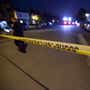 Crime scene police tape night