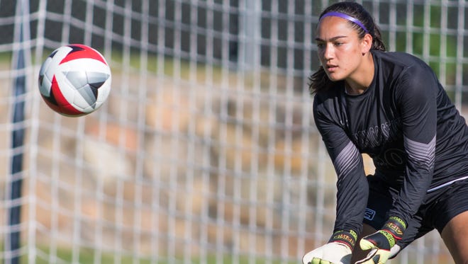 New Mexico State goalkeeper Dmitri Fong has been key in the Aggies' 4-0-1 start. She's only given up one goal this season and has made some key saves.