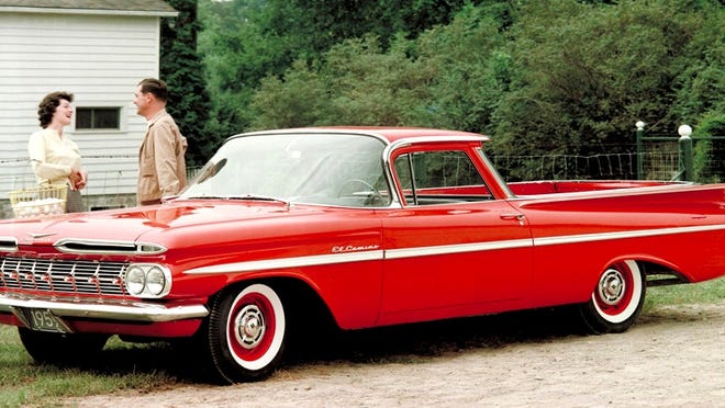 The first Chevrolet El Camino appeared in 1959 and was assembled on the Chevy Brookwood two-door station wagon chassis. It comprised of BelAir exterior trim and a Biscayne interior.