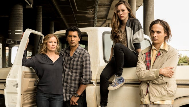 Kim Dickens, left, Cliff Curtis, Alycia Debnam Carey and Frank Dillane star in AMC's new drama, ' Fear The Walking Dead.'