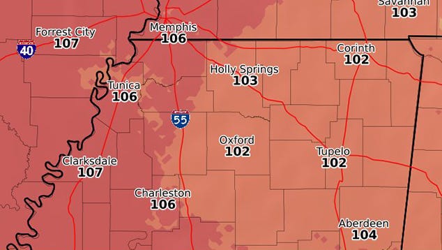 Heat index graphic