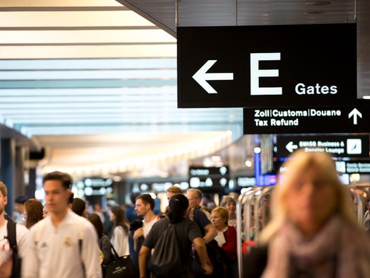 The central terminal at Zurich International Airport,