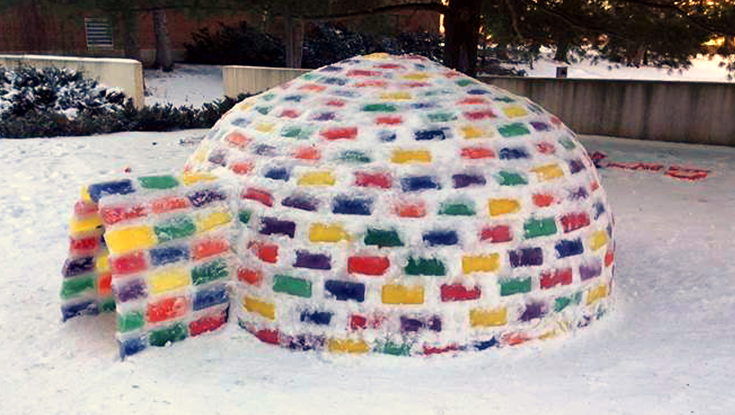 Cold Cool This Sju Student Enjoys Building An Igloo
