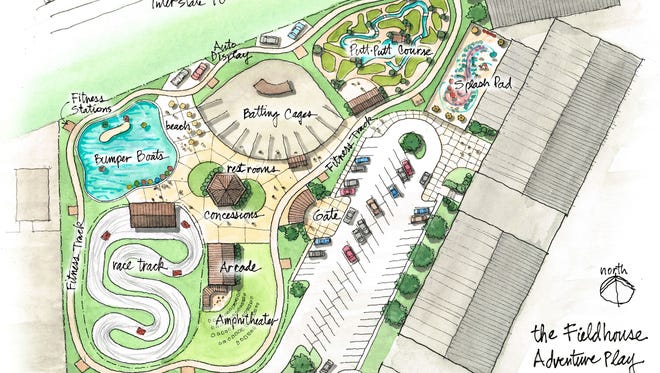 An artist's rendering of a proposed fun area at The Fieldhouse in Zanesville.