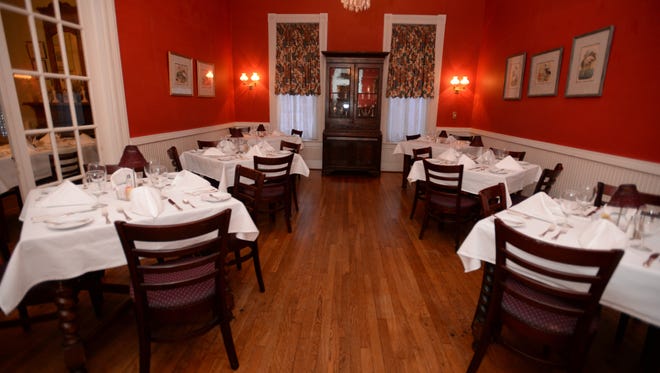 The red room at the Stillwater Inn in Jefferson, Tx. The restaurant run by owner and head chef Bill Stewart ranked in the Top 10 small town restaurants by Texas Monthly Magazine.