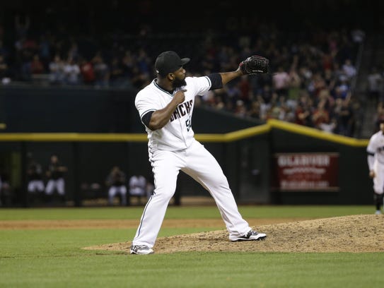Fernando Rodney reacts after earning his 300th career