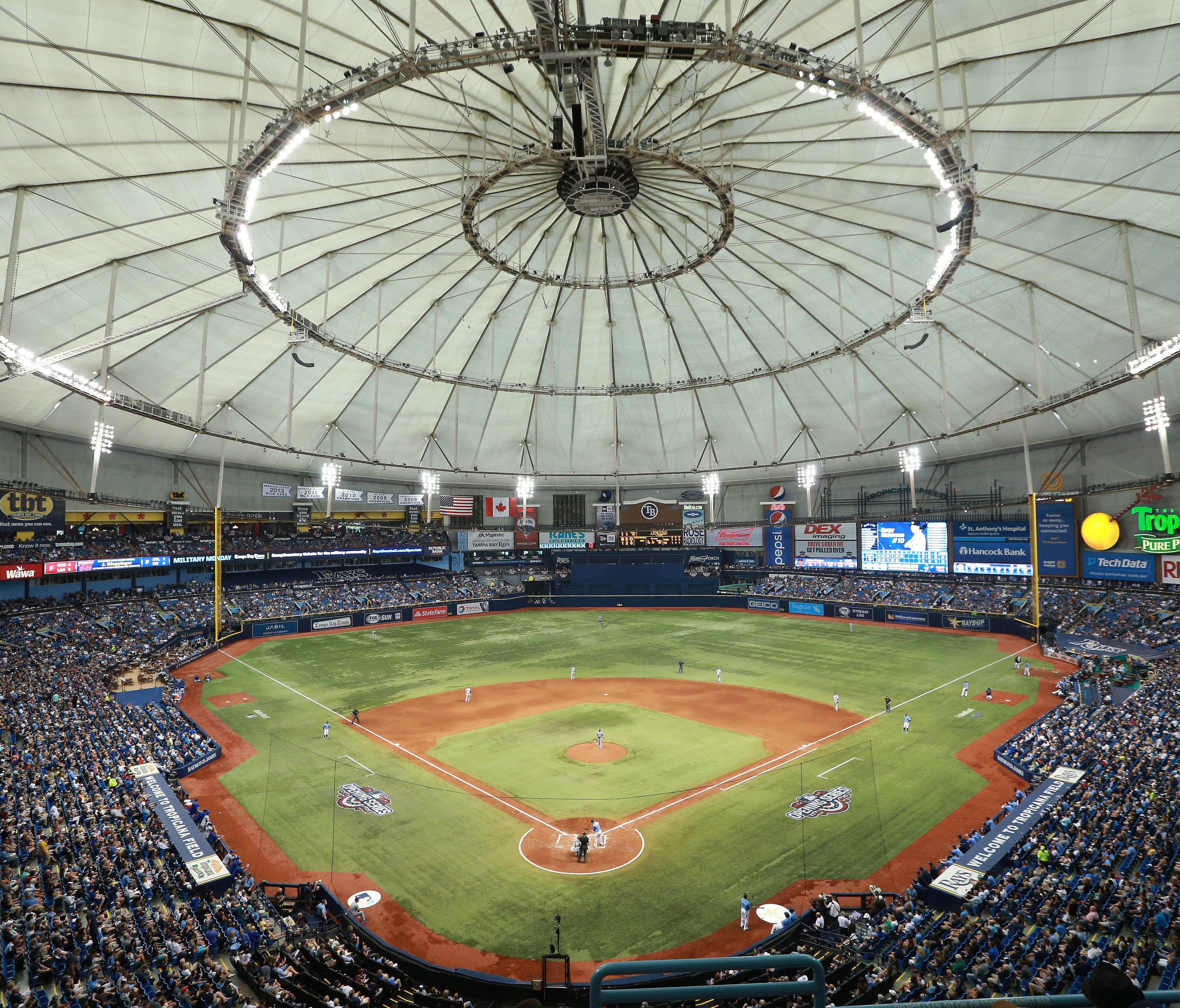 Tropicana Field will host the Rangers and Astros series.