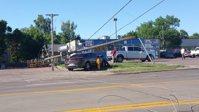 Downed power lines at the 5600 block of 41 Street.