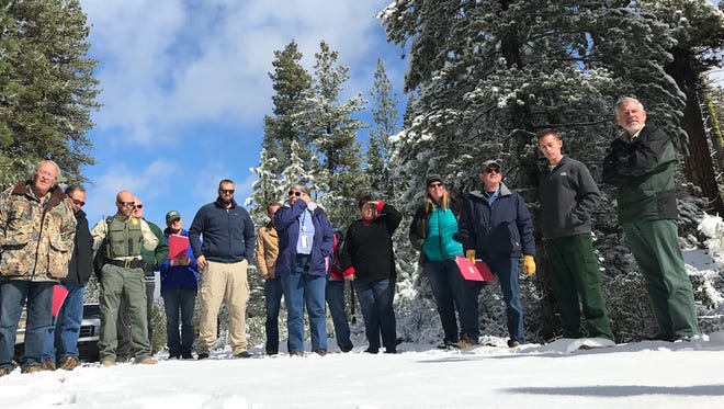 A group of off-road enthusiasts and government officials take a tour of Lassen National Forest roads Friday to talk about opening up more roads to off-highway vehicles.