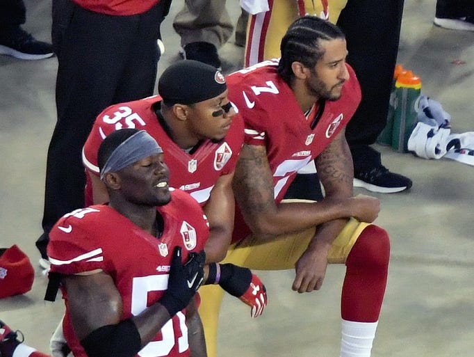 Colin Kaepernick leads national anthem protests across NFL