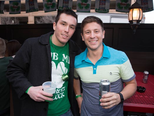 Shawn Dickerson, 26, (left) and Sam Reed, 23, Tuesday,