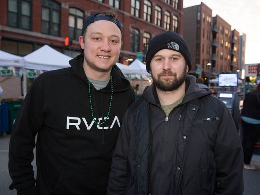 Taylor Howard, 24, (left) and Tyler Molyneux, 27, Tuesday,