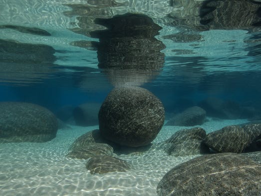 Sand Harbor’s boulders are a popular place for snorkelers