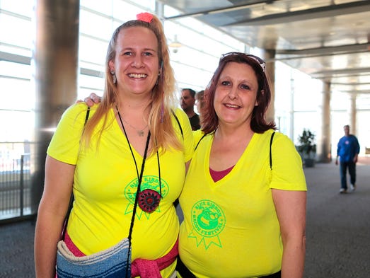 Mary Moreno, 33, and Tonya Chase, 41, during the 2016