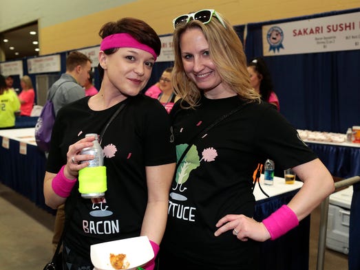 Shelby Sitzmann, 31, and Crystal Rink, 31, during the