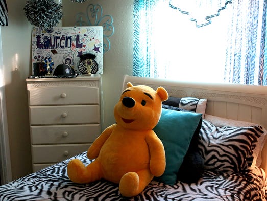 The bedroom of Lauren Landavazo remains in a similar
