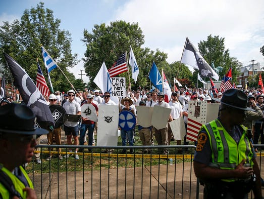 Multiple white nationalist groups hold the grounds