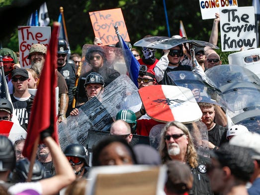 Multiple white nationalist groups hold the grounds