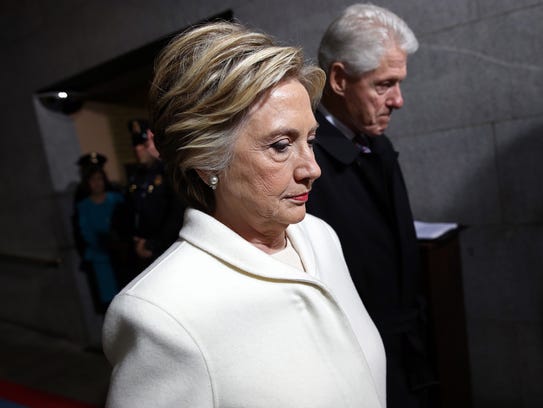 The Clintons arrive on the West Front of the U.S. Capitol