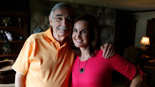 Former radio personality Dick Purtan with daughter JoAnne Purtan in his  West Bloomfield home.