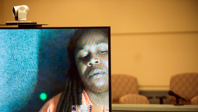 Terrell Savage appears in court via video Wednesday, May 23, 2018 at Cumberland County Courthouse in Bridgeton, N.J. Savage is charged with murder, two counts of attempted murder, possession of a weapon for unlawful purpose, unlawful possession of a weapon and certain persons not to have a weapon.
