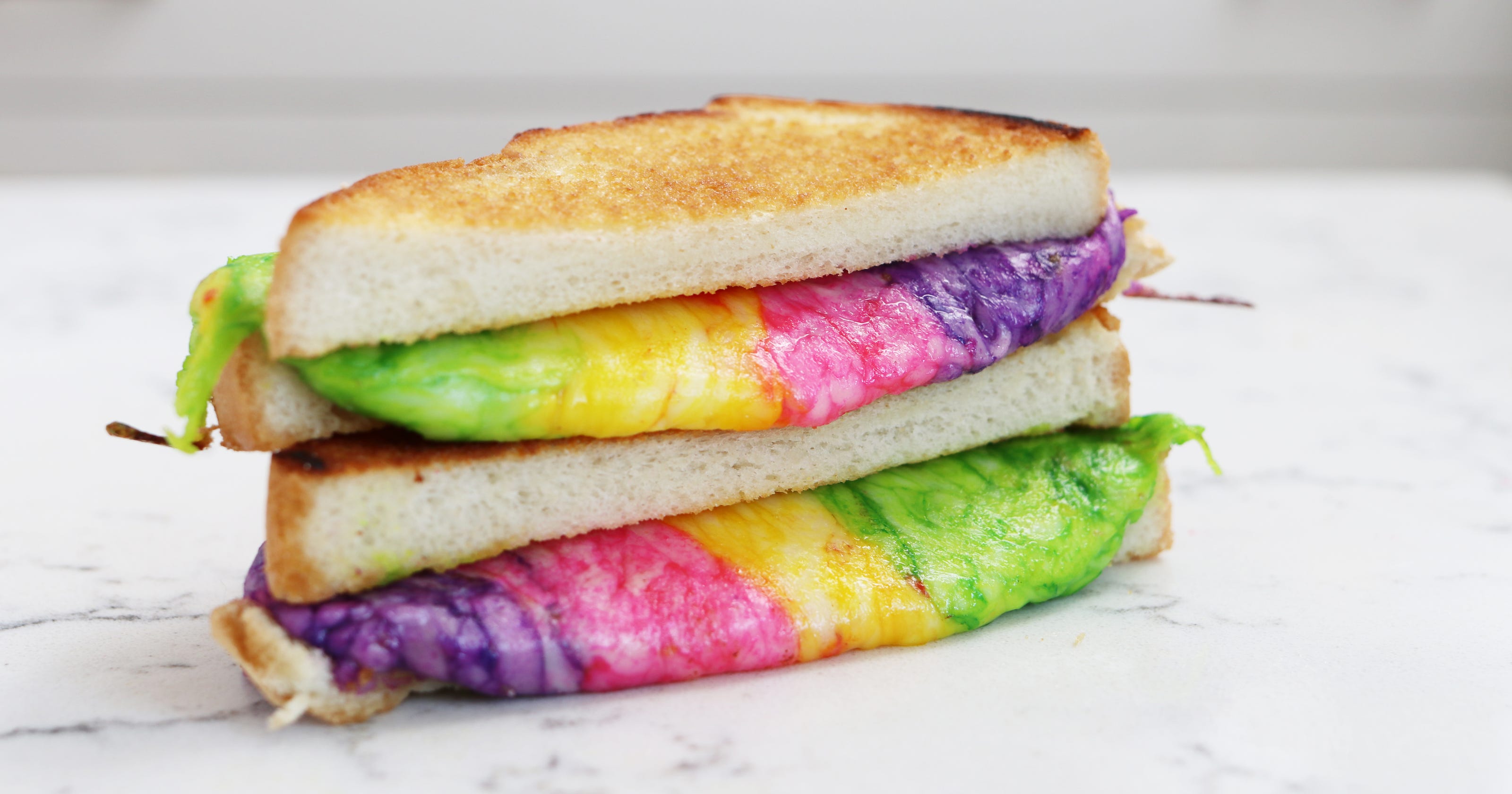 National Grilled Cheese Day How to make a rainbow sandwich