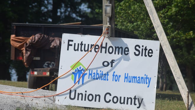 The new habitat home site sits right off of E. Lyon St. in Morganfield.