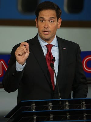 Sen. Marco Rubio (R-Fla) speaks during the Republican presidential debate at the Reagan Library on September 16, 2015 in Simi Valley, Calif.