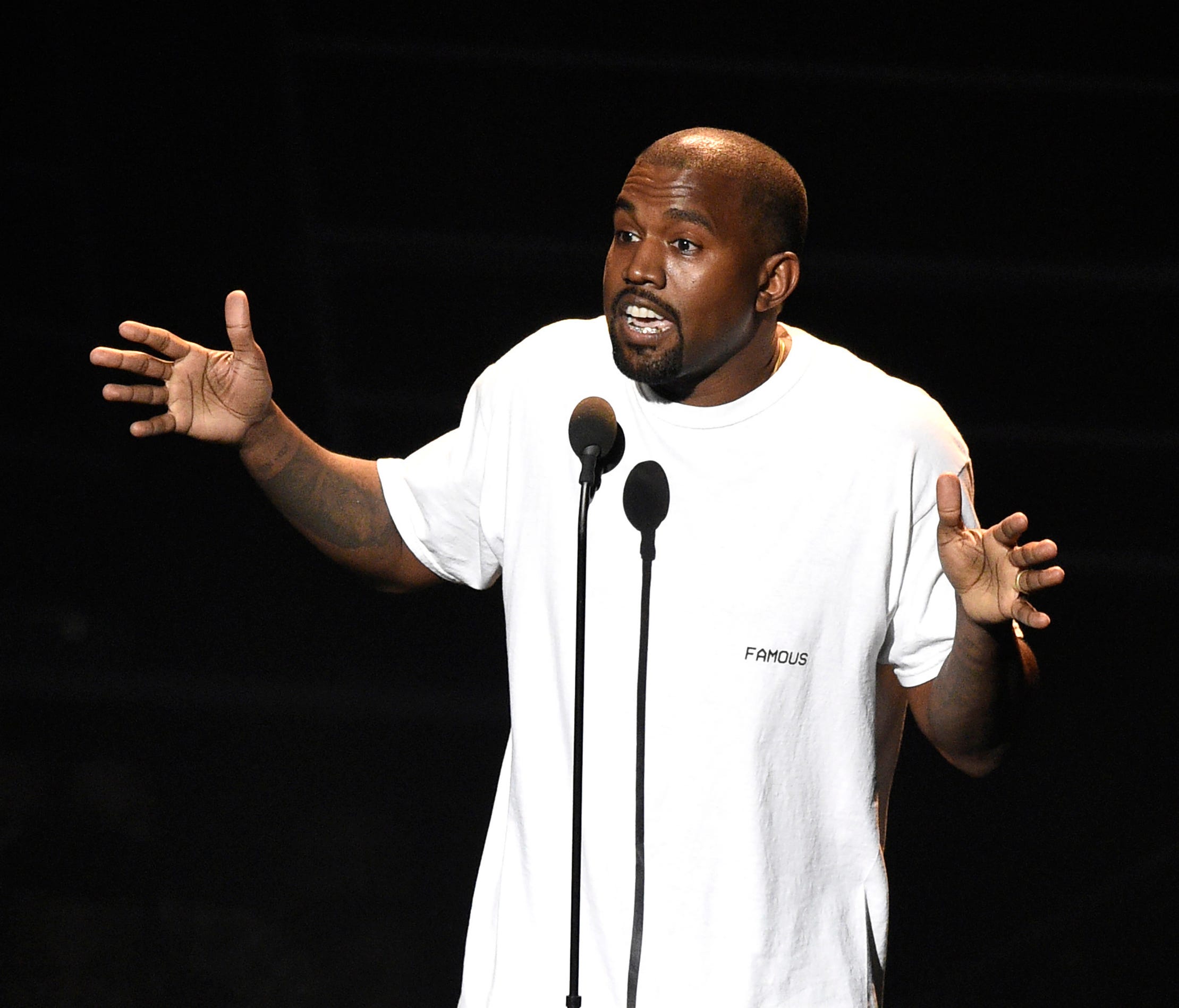 Kanye West, here at the MTV Video Music Awards in 2016, had Twitter talking Tuesday during his TMZ Live interview.
