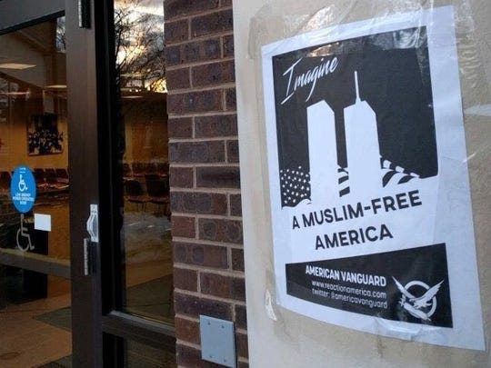 An anti-Muslim poster at a Rutgers University building