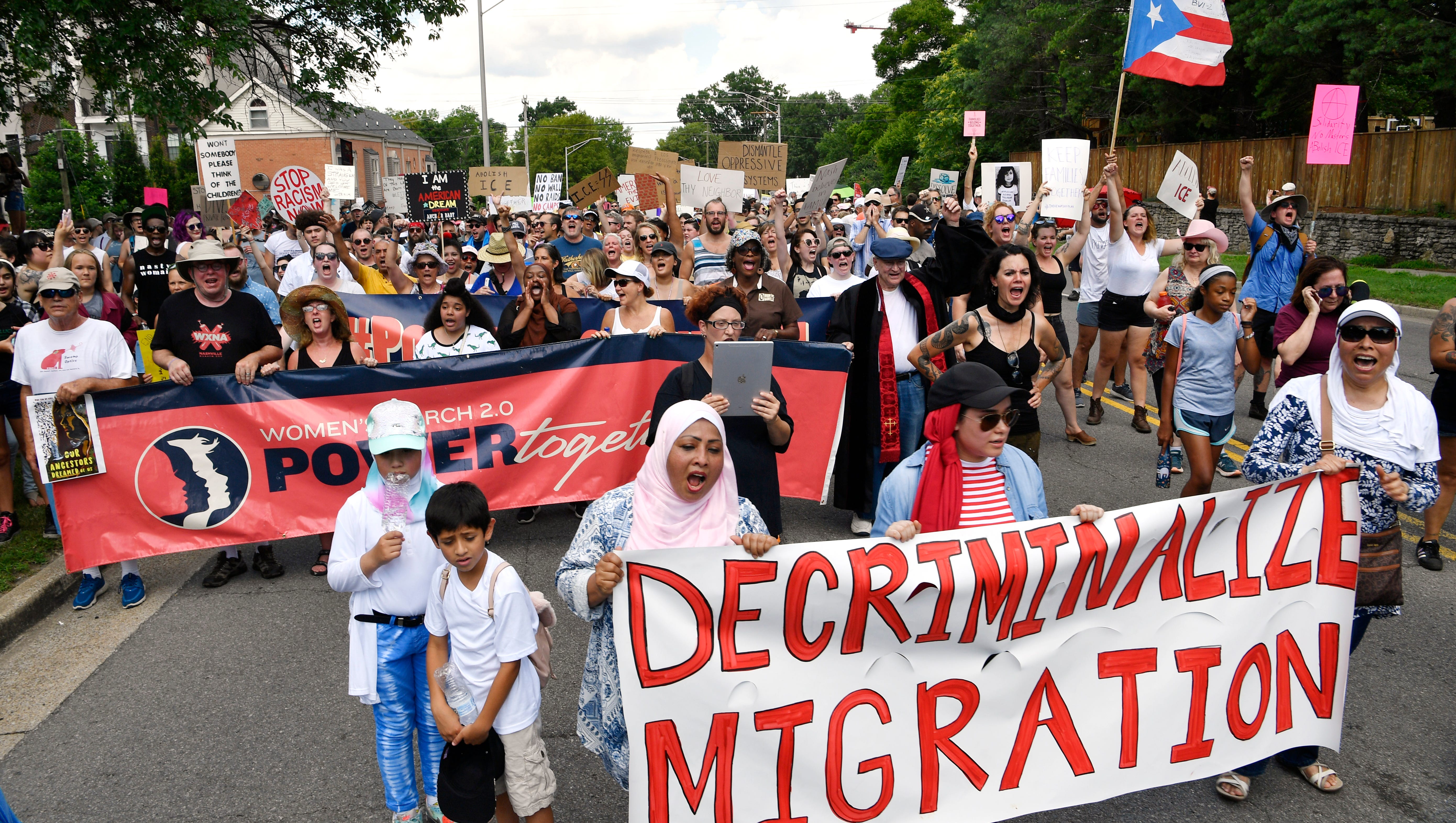 Protesters march in Nashville, Tenn.