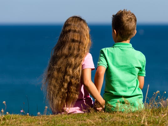 Boy and girl during summer time