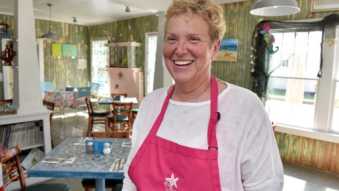 Di Fillhart, who came as a volunteer from Pennsylvania after Katrina struck, now runs the Star Fish Cafe on Main Street in downtown Bay St. Louis.