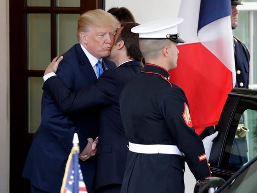 President Trump and first lady Melania Trump greet