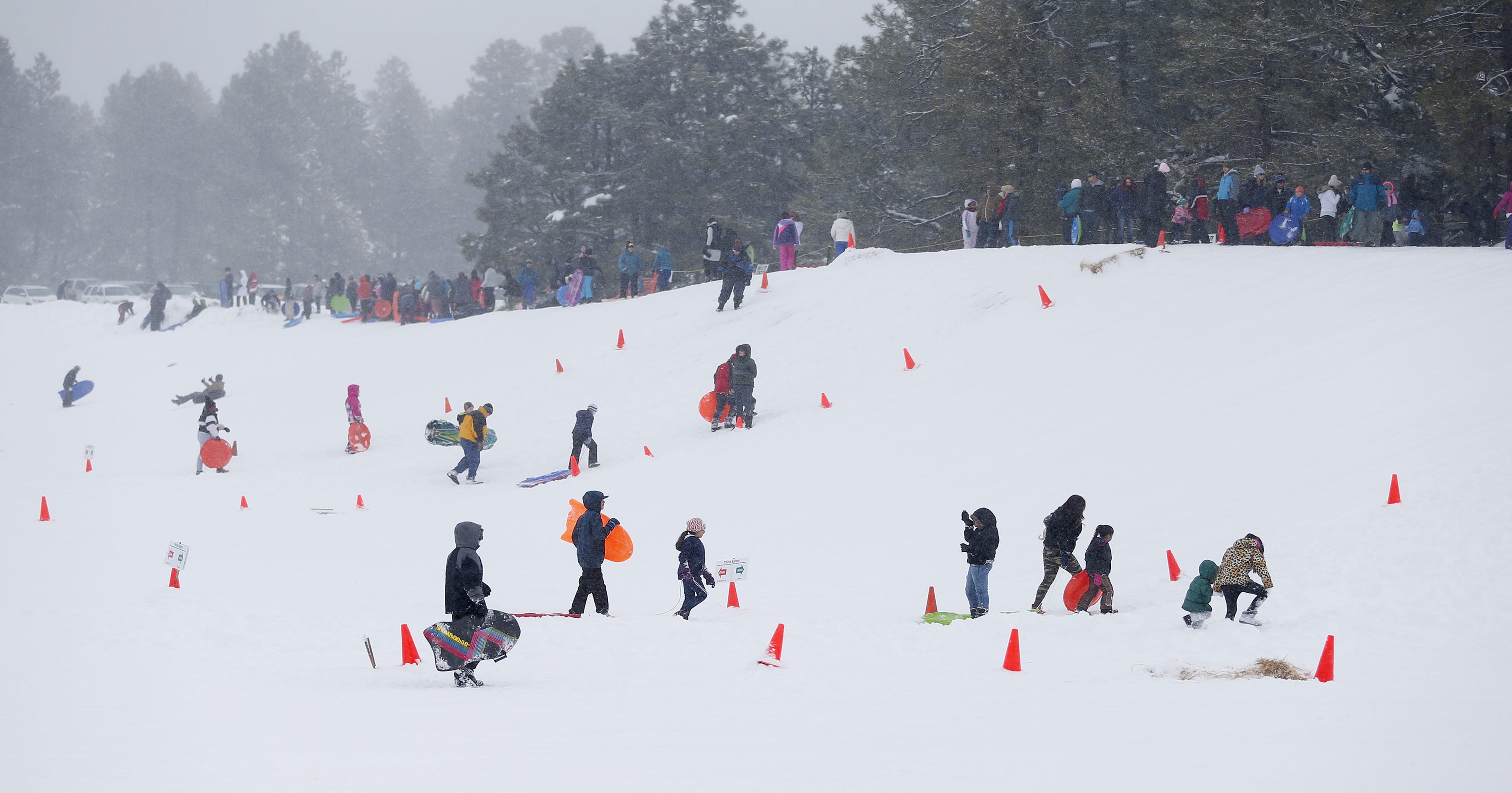 Sledders lose popular snow-play area in Flagstaff