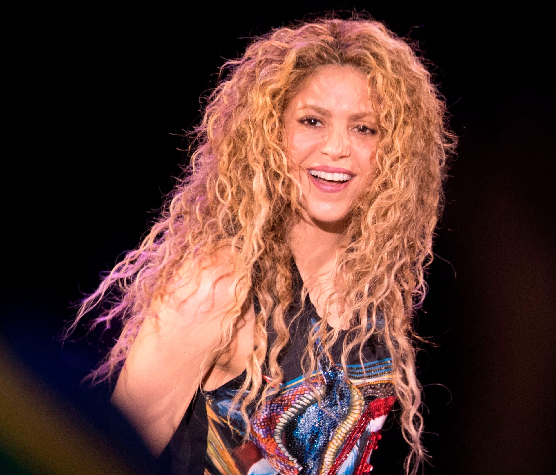Colombian singer Shakira performs on stage at the Bercy Accordhotels Arena in Paris on June 13, 2018 at the Accor Arena in Paris.