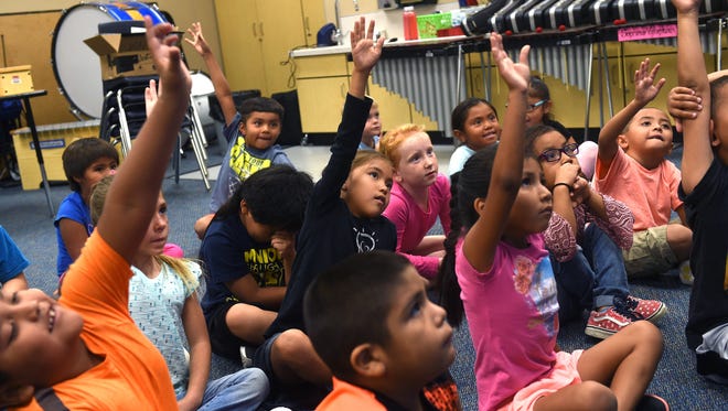 Students are seen during a music class at Natchez Elementary School in Wadsworth on Sept. 6, 2017. Jason Bean/Reno Gazette-Journal- USA TODAY NETWORK