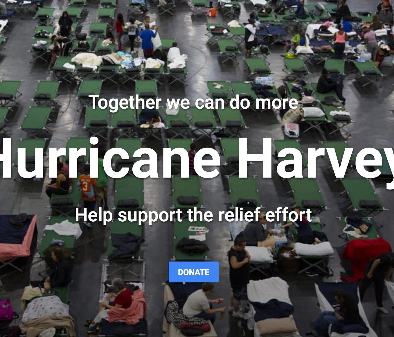 Google was one of several tech companies that launched fundraising efforts to aid those affected by Hurricane Harvey.