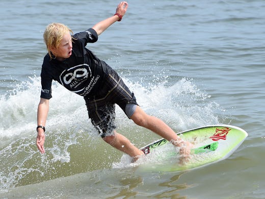 Tucker Sutcliffe compete's in the Boy's Division as Dewey Beach was the site of the Zap Amateur Skimboarding World Championships held on Saturday & Sunday August 9th and 10th with over 200 competitors from around the world competing in several divisions for the honors.