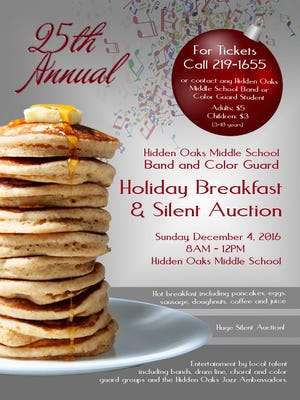 25th annual Hidden Oaks Middle School Band Breakfast is set for Dec. 4.