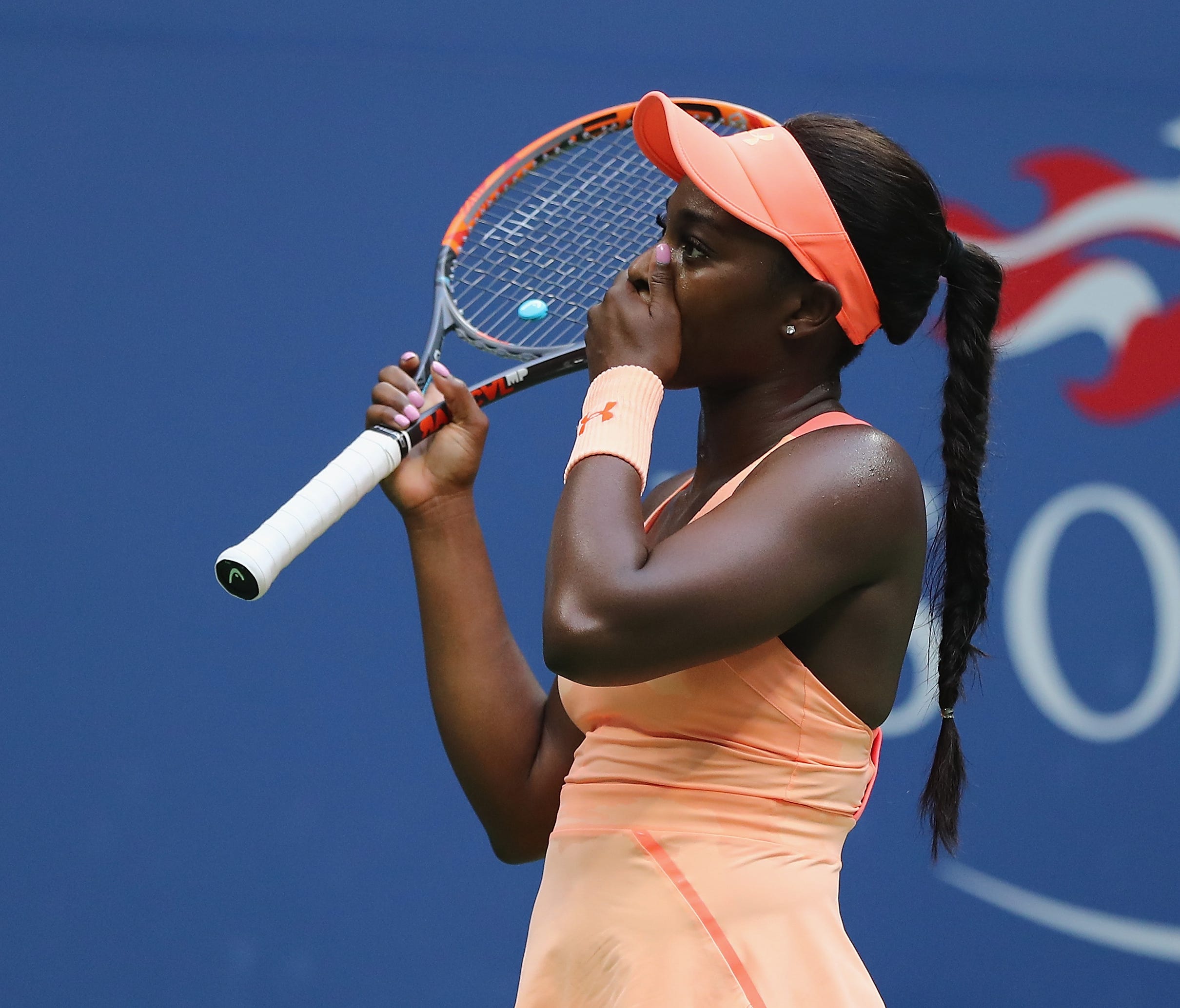 Sloane Stephens celebrates defeating Madison Keys after their women's singles finals match during the 2017 US Open at the USTA Billie Jean King National Tennis Center on Sept. 9.