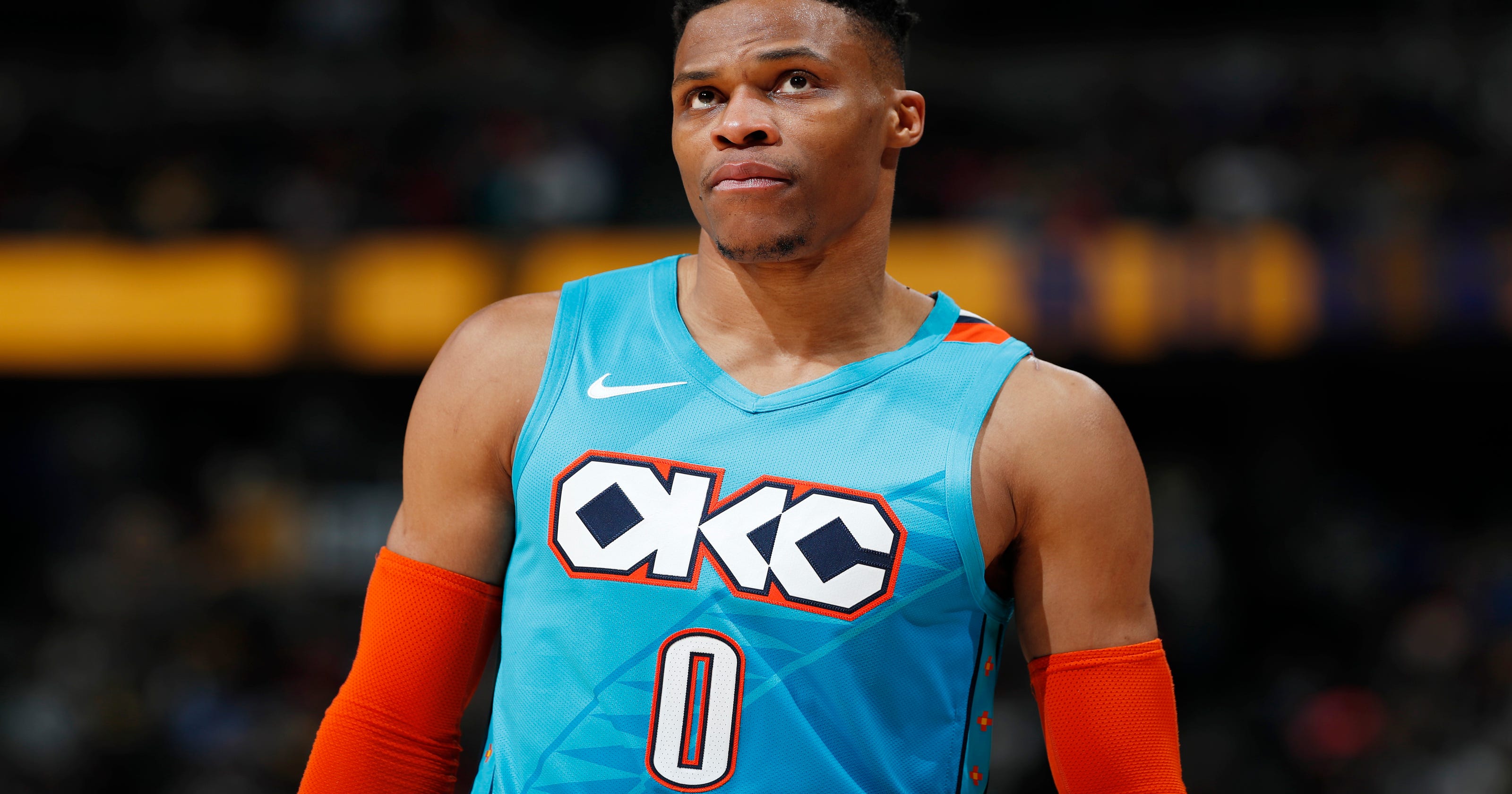 Russell Westbrook shoved by fan during Thunder - Nuggets