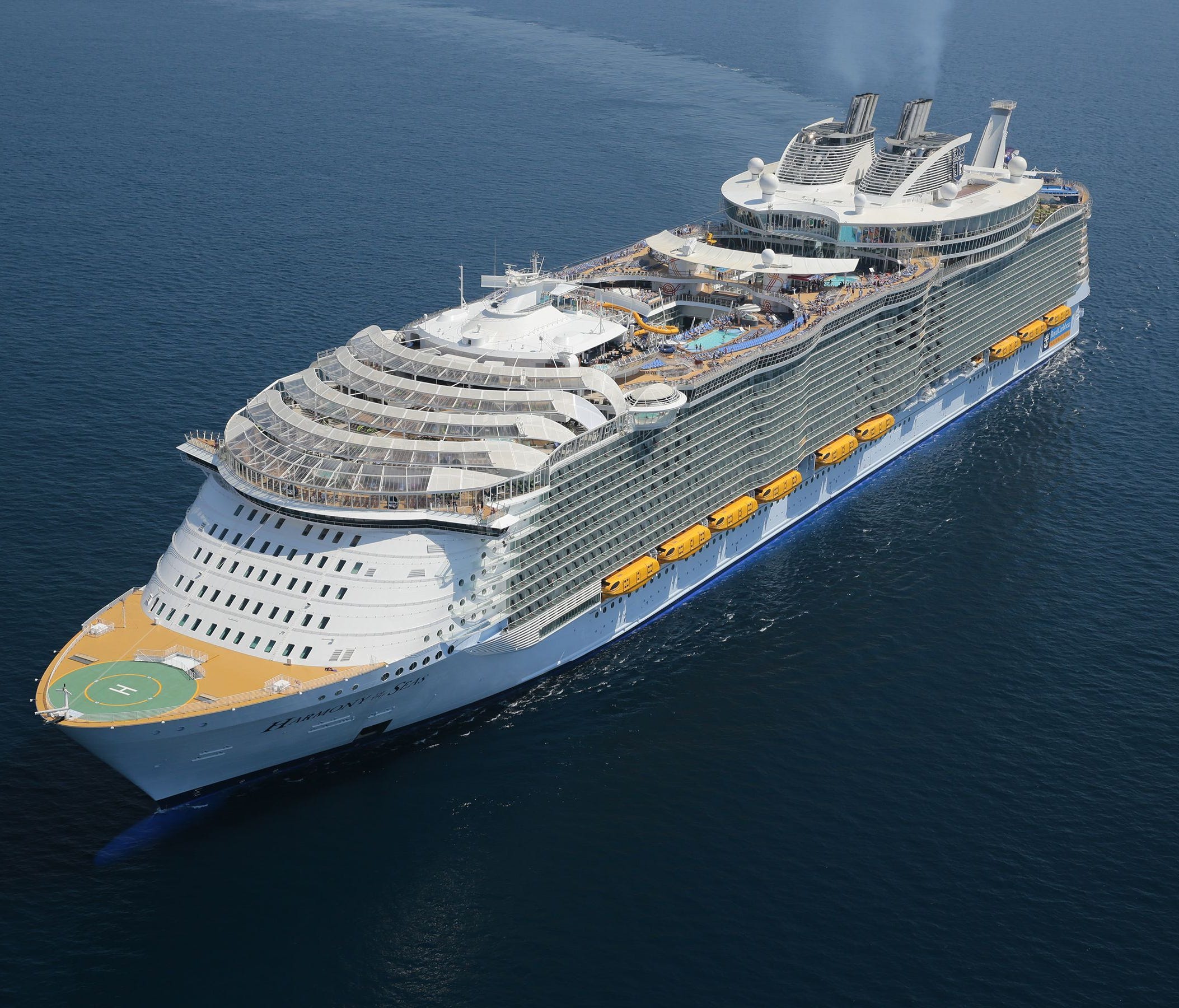 Royal Caribbean's next ship, Symphony of the Seas, will be slightly bigger than sister vessel Harmony of the Seas, shown here. Harmony currently is the biggest cruise ship at sea.
