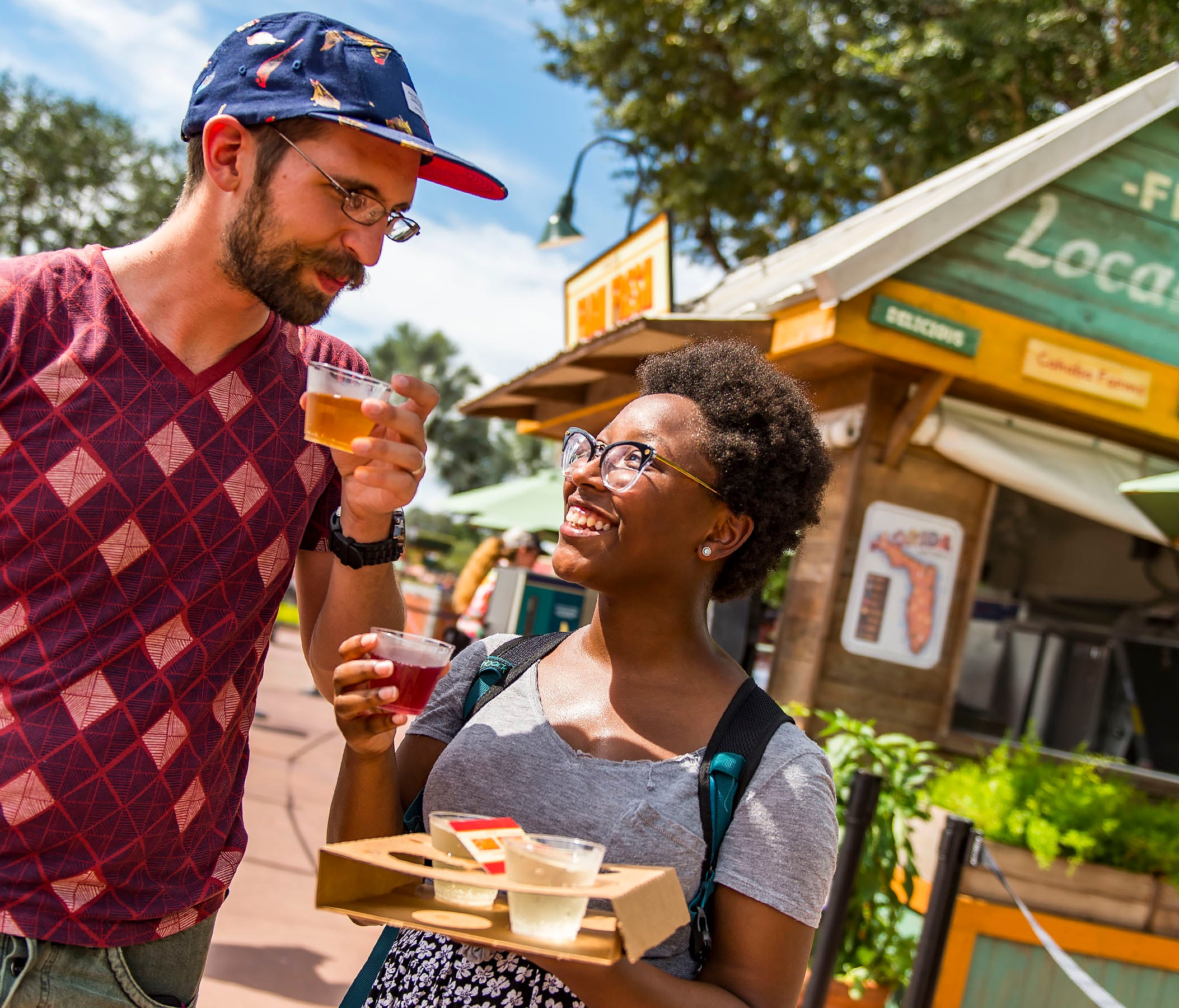Guests can sample tapas-sized tastes of inventive cuisine at the Farm Fresh Marketplace during the Epcot International Food & Wine Festival at Walt Disney World Resort in Lake Buena Vista, Fla. The popular fall festival also features wine tastings, c